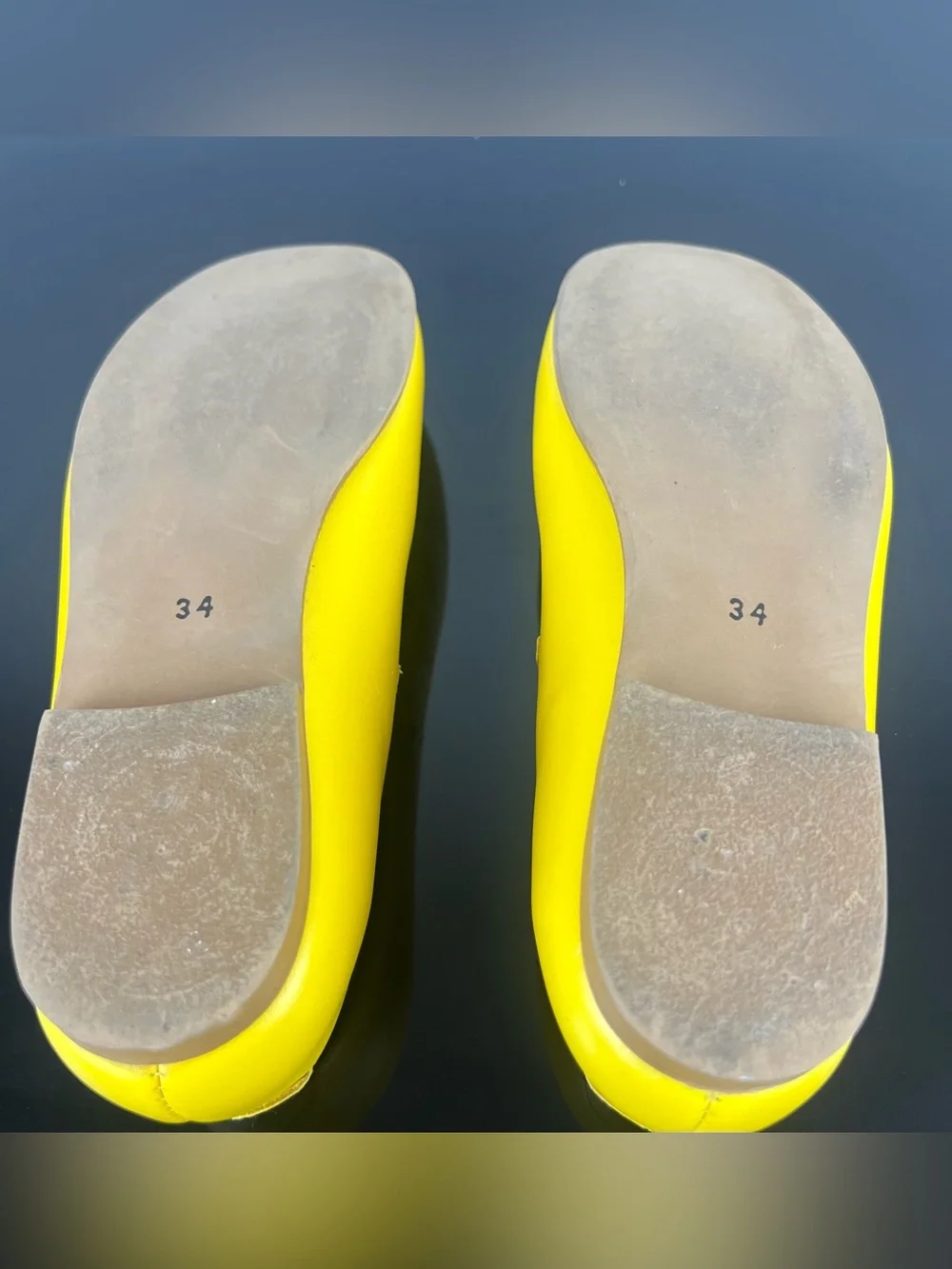 La Coqueta Kids Girls Leather Mary Jane Shoes, Yellow, 34 EU